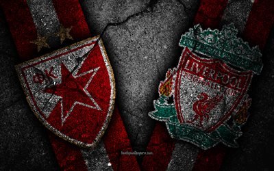 Crvena Zvezda vs Liverpool, de la Liga de Campeones, Fase de grupos de la Ronda 4, creativo, Crvena Zvezda FC, Liverpool FC, piedra negra