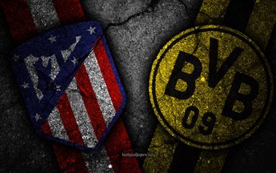 Atl&#233;tico de Madrid vs Borussia Dortmund, de la Liga de Campeones, Fase de grupos de la Ronda 4, creativa, el Atl&#233;tico de Madrid, Borussia Dortmund, FC, piedra negra