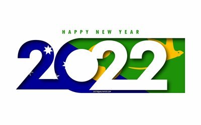 Hyv&#228;&#228; uutta vuotta 2022 Joulusaari, valkoinen tausta, Joulusaari 2022, Joulusaari 2022 Uusi vuosi, 2022 k&#228;sitteet, Joulusaari, Joulusaaren lippu