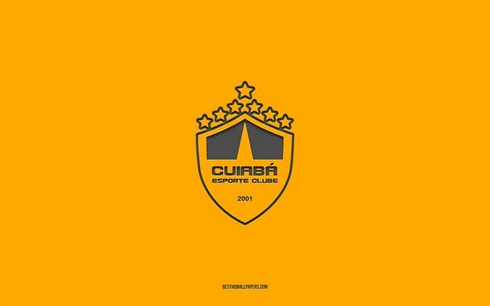Cuiaba EC, yellow background, Brazilian football team, Cuiaba EC emblem, Serie A, Mato Grosso, Brazil, football, Cuiaba EC logo