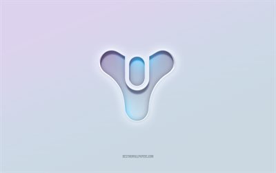 Destiny logo, cut out 3d text, white background, Destiny 3d logo, Destiny emblem, Destiny, embossed logo, Destiny 3d emblem