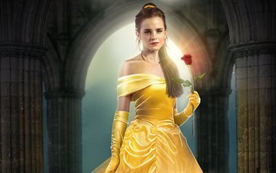 Kaunotar ja hirvi&#246;, 2017, Emma Watson, belle