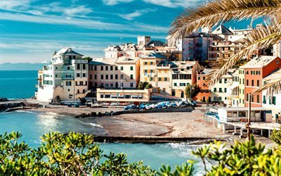 Cinque Terre, sea, houses, coast, Italy