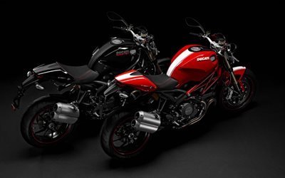 Ducati Monster, 1100 EVO, 2016, Punainen Ducati, Musta Ducati
