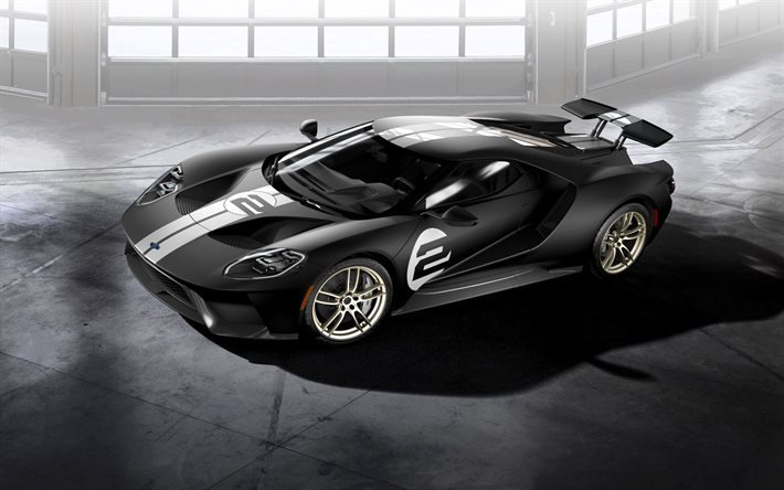 Ford GT66, 2017, Patrim&#244;nio Edi&#231;&#227;o, carro desportivo, preto Ford