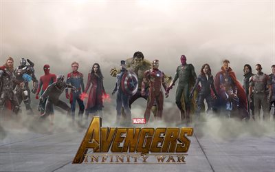 Avengers l&#39;Infini de la Guerre, les super-h&#233;ros, 2018 film, l&#39;affiche