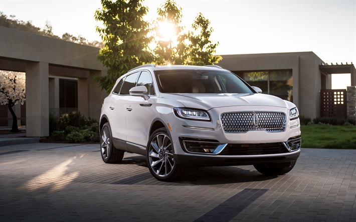 Lincoln Nautilus, 2019, front view, new luxury SUV, USA, white Nautilus, American cars, Lincoln