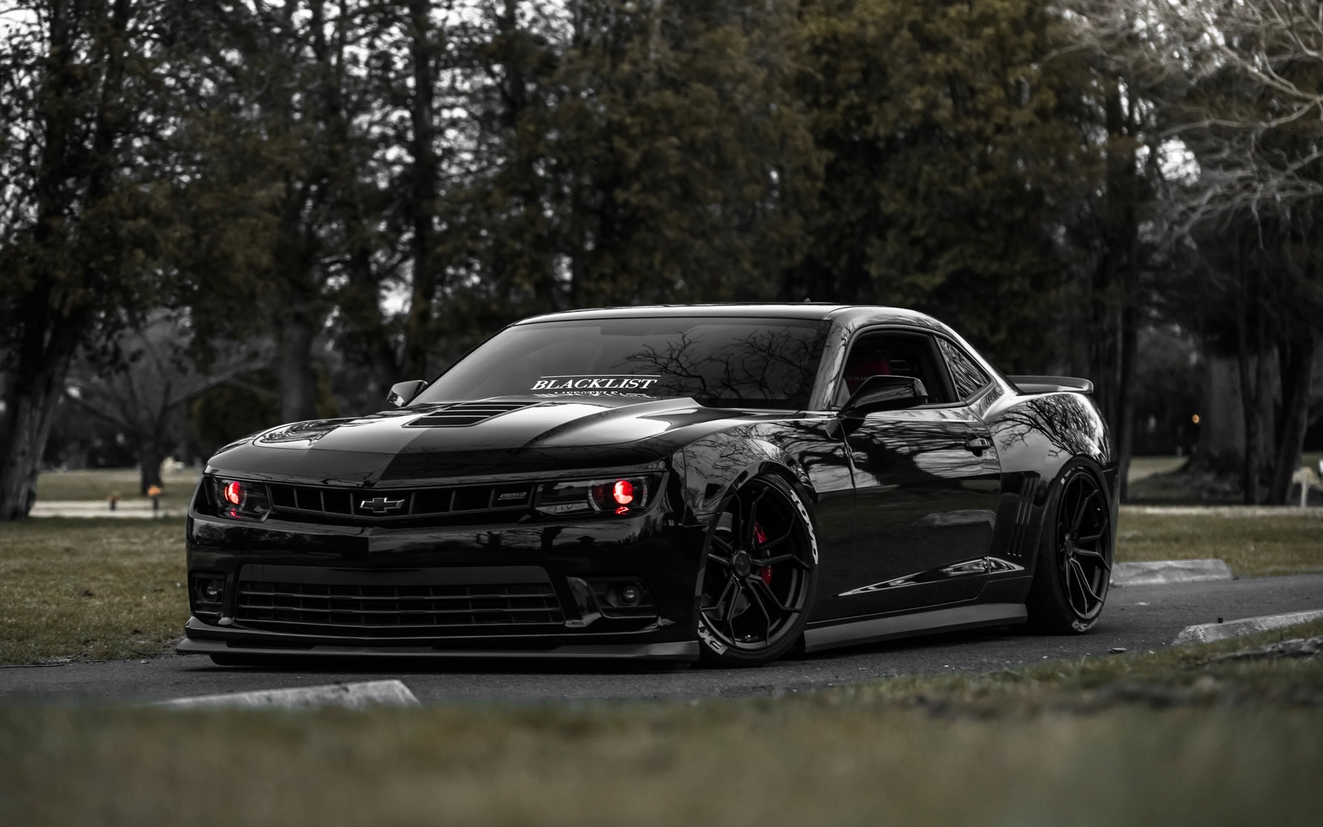 Download wallpapers chevrolet camaro, black supercar, tuning camaro, black  wheels, avant garde wheels for desktop with resolution 1920x1200. High  Quality HD pictures wallpapers