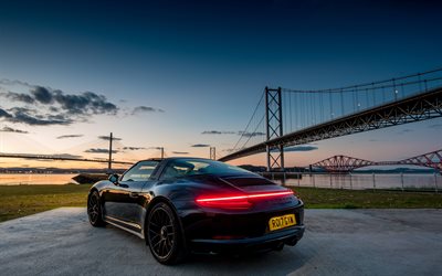 Porsche 911 Sessiz, 4k, 2017 arabalar, s&#252;per arabalar, Alman otomobil, Porsche