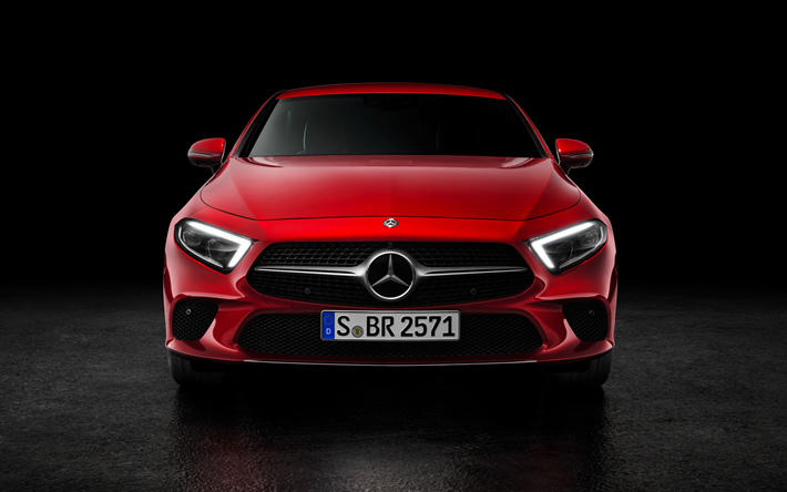 4k, Mercedes-Benz CLS 450, 2019 coches, rojo CLS, coches de lujo, nuevo CLS, Mercedes