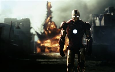 Iron Man, art, superheros, blur, IronMan