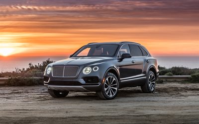 Bentley Bentayga, SUV, 2017, 4k, luxury black SUV, black Bentayga, British cars, Bentley