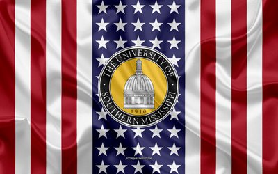 University of Nevada Las Vegas Emblem, American Flag, University of Nevada Las Vegas logo, Hattiesburg, Mississippi, USA, University of Nevada Las Vegas
