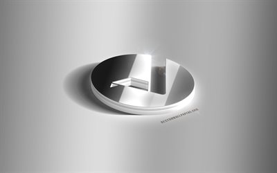 Vertcoin 3D silverlogotyp, Vertcoin, kryptovaluta, gr&#229; bakgrund, Vertcoin-logotyp, Vertcoin 3D-emblem, metall Vertcoin 3D-logotyp