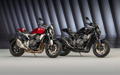 2021, Honda CB1000R, vista frontal, exterior, novo CB1000R vermelho, novo CB1000R preto, motocicletas japonesas, Honda