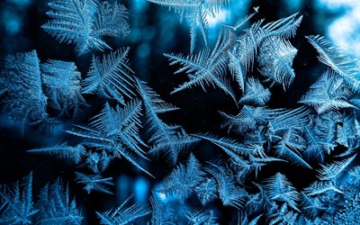 ice patterns background, winter background, frost drawings texture, frozen water background