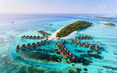 Maldives, ocean, bungalow, resort, tropics, beautiful nature, paradise