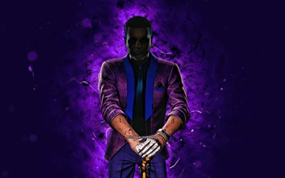 Wade Bleecker, 4k, violet neon lights, Cyberpunk 2077, RPG, fan art, Cyberpunk 2077 characters, Wade Bleecker Cyberpunk