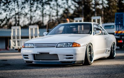 Download Wallpapers Nissan Skyline White Coupe Skyline R32 Tuning Nissan Skyline Understatement White Nissan Skyline Gt R Japanese Cars Nissan For Desktop Free Pictures For Desktop Free