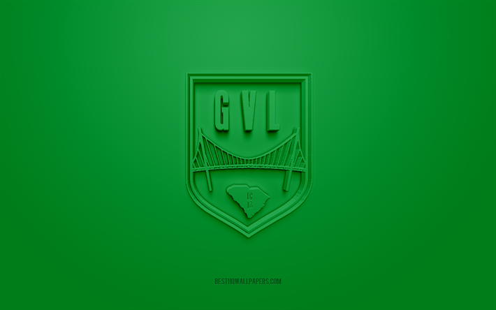 Greenville Triumph SC, logo 3D créatif, fond vert, équipe de football américaine, USL League One, Greenville, États-Unis, art 3d, football, logo 3d de Greenville Triumph SC