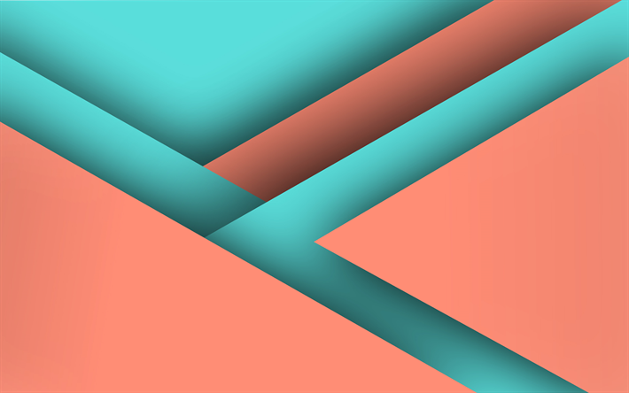 4k, material design, pink and blue, geometric shapes, colorful backgrounds, geometric art, creative, background with lines