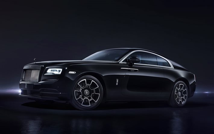 Rolls-Royce Wraith, Svart Badge, 2016, lyx bilar, svart Rolls-Royce
