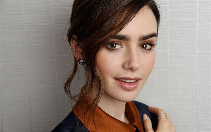 Lily Collins, American actress, portrait, young actress, beautiful woman