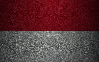 Drapeau de Monaco, 4k, le cuir de texture, en Europe, les drapeaux de l&#39;Europe, Monaco