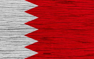 Bahreyn bayrağı, 4k, Asya, ahşap doku, Bahreyn ulusal bayrak, ulusal semboller, Bahreyn bayrak, sanat, Bahreyn