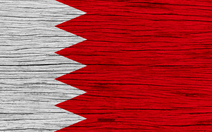 Flag of Bahrain, 4k, Asia, wooden texture, Bahrain national flag, national symbols, Bahrain flag, art, Bahrain