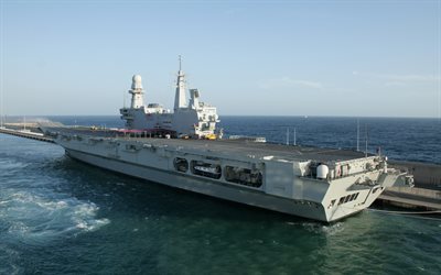Cavour, C 550, 4k, portaerei italiana, porto, Marina militare italiana, navi, Italia