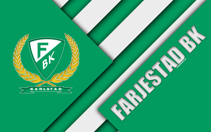Farjestad BK, 4k, Karlstad, Sweden, SHL, logo, material design, Swedish hockey club, green white abstraction, Swedish hockey league