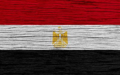 Egyptin lippu, 4k, Aasiassa, puinen rakenne, kansalliset symbolit, art, Egypti