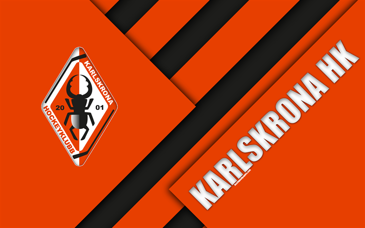 Karlskrona HK, orange-svart uttag, 4k, Sverige, SHL, logotyp, material och design, Svensk hockey club, Karlskrona, Svenska ishockeyf&#246;rbundet