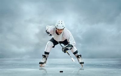 hockey, koncept, is, hockey stadium, vintersport, hockey-spelare