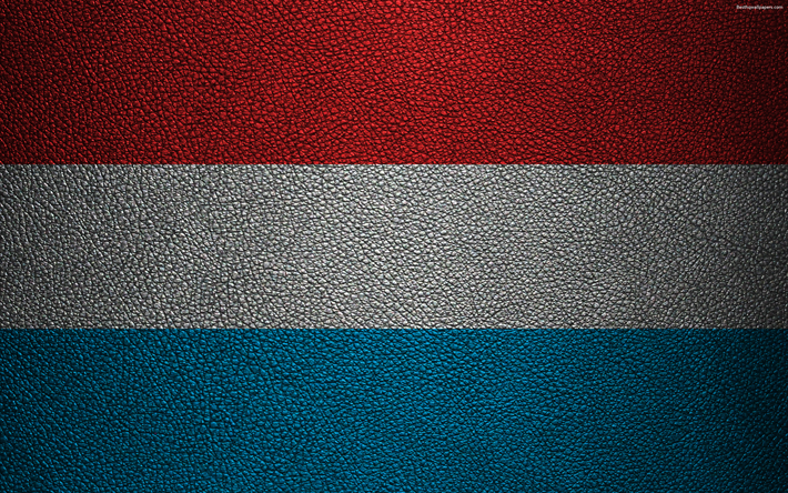 Bandeira de Luxemburgo, 4k, textura de couro, Luxemburgo bandeira, Europa, bandeiras da Europa, Luxemburgo