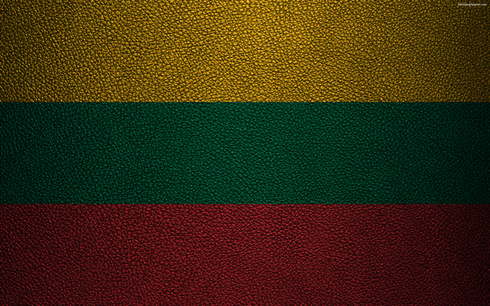 Flag of Lithuania, 4k, leather texture, Lithuanian flag, Europe, flags of Europe, Lithuania