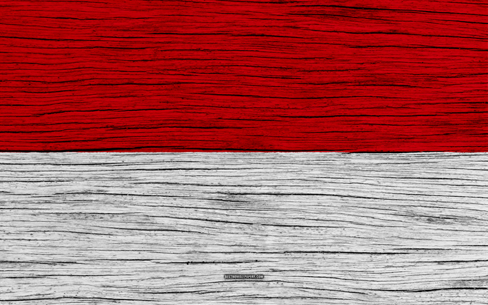 Endonezya bayrağı, 4k, Asya, ahşap doku, Endonezya bayrak, ulusal semboller, sanat, Endonezya