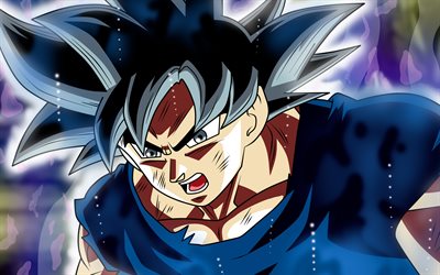 Siyah Goku, 4k, DBS, manga, Goku, sanat, Dragon Ball S&#252;per