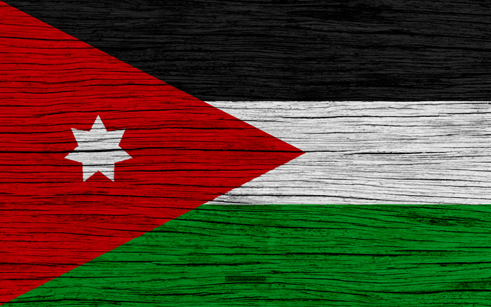 Lipun Jordan, 4k, Aasiassa, puinen rakenne, Jordanian lippu, kansalliset symbolit, art, Jordan