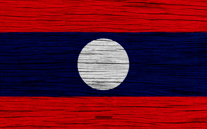 flagge von laos, 4k, asien, holz-textur, laotische flagge, nationale symbole, laos flagge, kunst, laos