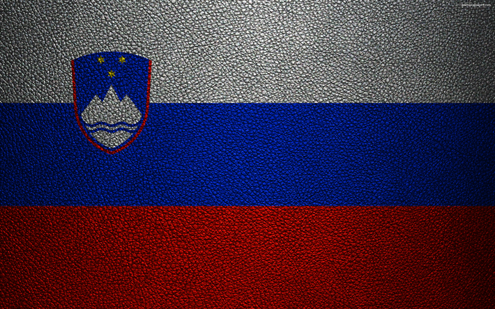 Drapeau de la Slov&#233;nie, de la 4k, le cuir de texture, drapeau Slov&#232;ne, l&#39;Europe, les drapeaux de l&#39;Europe, la Slov&#233;nie