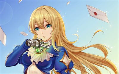 Violet Evergarden, letters, manga, anime characters