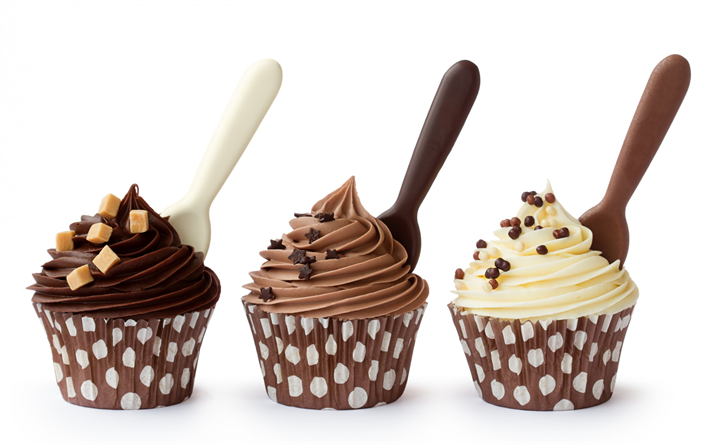 cupcakes, s&#246;tsaker, gr&#228;dde, bakverk, choklad muffins