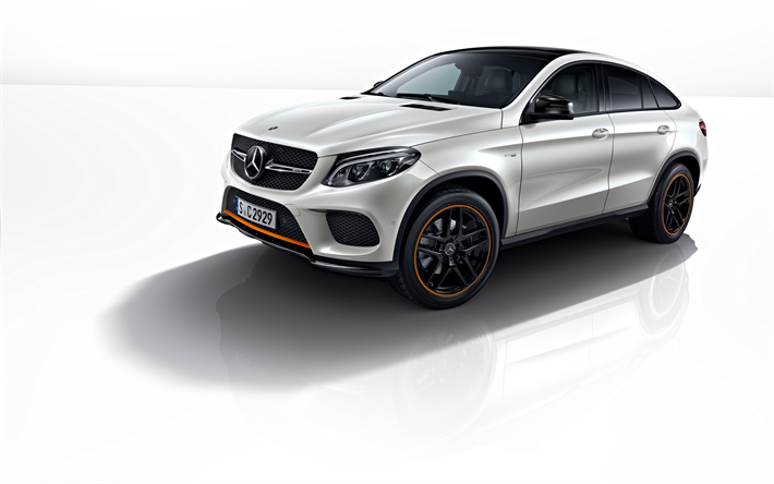 4k, Mercedes-Benz GLE Coupe, Bilar 2018, tuning, OrangeArt Edition, vit GLE Coupe, Mercedes