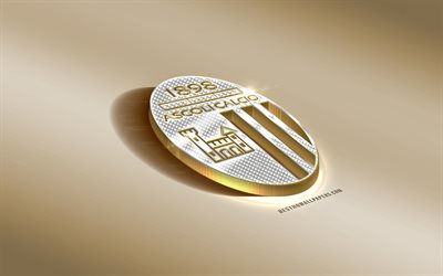 Ascoli Calcio 1898 FC, squadra di calcio, oro argento logo, Ascoli Piceno, Italia, Serie B, 3d, dorato, emblema, creative 3d di arte, di calcio