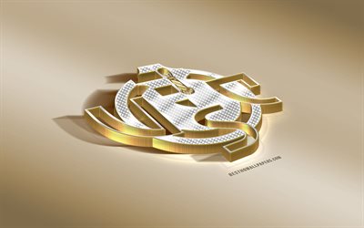 US Cremonese, Italian football club, golden silver logo, Cremona, Italy, Serie B, 3d golden emblem, creative 3d art, football