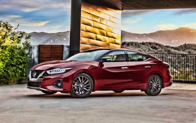 Nissan Maxima, HDR, 2019 cars, side view, new Maxima, japanese cars, 2019 Nissan Maxima, luxury cars, Nissan