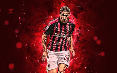 Ricardo Rodriguez, Sveitsin jalkapalloilijat, AC Milan, jalkapallo, Serie, Ricardo Ivan Rodriguez Araya, neon valot, Milan FC, Italia, Rossoneri, luova