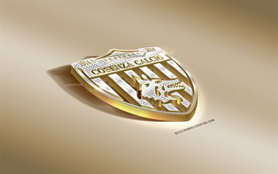 Cosenza Calcio, Italian football club, golden silver logo, Cosenza, Italy, Serie B, 3d golden emblem, creative 3d art, football